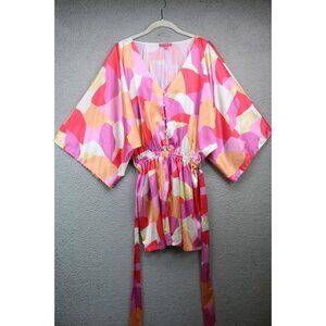 Flying Tomato Satin Pastels Dolman Wide Sleeves Romper-Belted-Medium-Boho